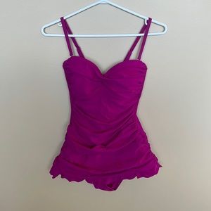 Beautiful Fuschia Retro Inspired Swimsuit